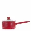 Solid Red 1.25 qt. Porcelain-Coated Steel Sauce Pan in Sea Glass with Glass Lid by Golden Rabbit 2 Solid Red 1.25 qt. Porcelain-Coated Steel Sauce Pan in Sea Glass with Glass Lid by Golden Rabbit -Cookware Sales Shop golden rabbit sauce pans rr19 64 1000