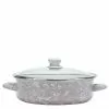 Taupe Swirl 3 qt. Enamelware Saute Pan with Glass Lid by Golden Rabbit 1 Taupe Swirl 3 qt. Enamelware Saute Pan with Glass Lid by Golden Rabbit -Cookware Sales Shop golden rabbit saute pans tp79 64 1000