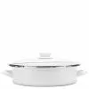 Enamelware 5 qt. Porcelain-Coated Steel Saute Pan in Solid White with Glass Lid by Golden Rabbit -Cookware Sales Shop golden rabbit saute pans ww80 64 1000