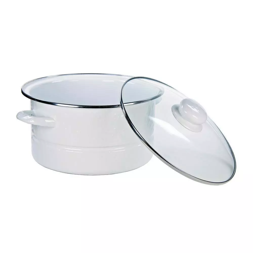 Cobalt Swirl 6 qt. Enamelware Stock Pot with Glass Lid by Golden Rabbit 4 Cobalt Swirl 6 qt. Enamelware Stock Pot with Glass Lid by Golden Rabbit - Image 2