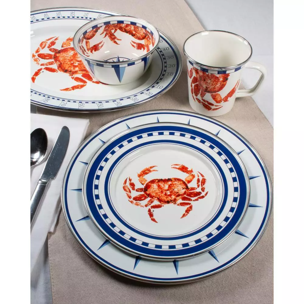 Crab House 18 qt. Enamelware Stock Pot with Glass Lid by Golden Rabbit 6 Crab House 18 qt. Enamelware Stock Pot with Glass Lid by Golden Rabbit - Image 4