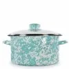 Enamelware 6 qt. Porcelain-Coated Steel Stock Pot in Sea Glass with Glass Lid by Golden Rabbit 1 Enamelware 6 qt. Porcelain-Coated Steel Stock Pot in Sea Glass with Glass Lid by Golden Rabbit -Cookware Sales Shop golden rabbit stock pots gl72 64 1000