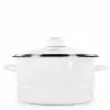 Enamelware 6 qt. Porcelain-Coated Steel Stock Pot in Solid White with Glass Lid by Golden Rabbit 2 Enamelware 6 qt. Porcelain-Coated Steel Stock Pot in Solid White with Glass Lid by Golden Rabbit -Cookware Sales Shop golden rabbit stock pots ww72 64 1000