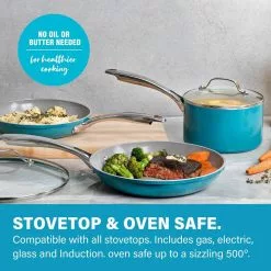 Aqua Blue 3 qt. Aluminum Ceramic Nonstick Saucepan with Glass Lid by Gotham Steel 12 Aqua Blue 3 qt. Aluminum Ceramic Nonstick Saucepan with Glass Lid by Gotham Steel -Cookware Sales Shop gotham steel sauce pans 7517 44 1000
