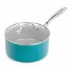 Aqua Blue 3 qt. Aluminum Ceramic Nonstick Saucepan with Glass Lid by Gotham Steel 2 Aqua Blue 3 qt. Aluminum Ceramic Nonstick Saucepan with Glass Lid by Gotham Steel -Cookware Sales Shop gotham steel sauce pans 7517 64 1000