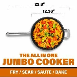 5.5 qt. Aluminum Cast Textured Coating Non-Stick Deep Saute Pan with Glass Lid and Helper Handle by Gotham Steel 12 5.5 qt. Aluminum Cast Textured Coating Non-Stick Deep Saute Pan with Glass Lid and Helper Handle by Gotham Steel -Cookware Sales Shop gotham steel saute pans 7101 1f 1000