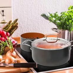 5 Qt. Aluminum Non-Stick Ti-Ceramic Stock Pot with Glass Lid by Gotham Steel 9 5 Qt. Aluminum Non-Stick Ti-Ceramic Stock Pot with Glass Lid by Gotham Steel -Cookware Sales Shop gotham steel stock pots 1049 44 1000