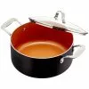 5 Qt. Aluminum Non-Stick Ti-Ceramic Stock Pot with Glass Lid by Gotham Steel -Cookware Sales Shop gotham steel stock pots 1049 64 1000