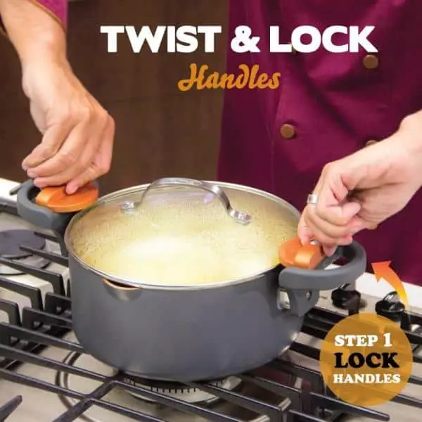 5 Qt. Non-Stick Ti-Ceramic Pasta Pot with Built-In Strainer and Twist N' Lock Handles by Gotham Steel 4 5 Qt. Non-Stick Ti-Ceramic Pasta Pot with Built-In Strainer and Twist N' Lock Handles by Gotham Steel - Image 2