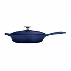 Gourmet 10 in. Enameled Cast Iron Skillet in Gradated Cobalt with Lid by Tramontina 11 Gourmet 10 in. Enameled Cast Iron Skillet in Gradated Cobalt with Lid by Tramontina -Cookware Sales Shop gradated cobalt tramontina skillets 80131 067ds 4f 1000