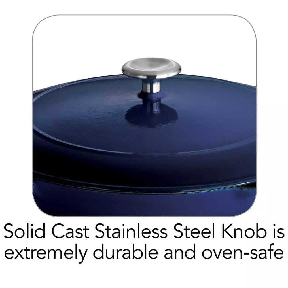 Gourmet 12 in. Enameled Cast Iron Skillet in Gradated Cobalt with Lid by Tramontina 9 Gourmet 12 in. Enameled Cast Iron Skillet in Gradated Cobalt with Lid by Tramontina - Image 7