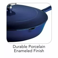 Gourmet 12 in. Enameled Cast Iron Skillet in Gradated Cobalt with Lid by Tramontina 14 Gourmet 12 in. Enameled Cast Iron Skillet in Gradated Cobalt with Lid by Tramontina -Cookware Sales Shop gradated cobalt tramontina skillets 80131 068ds c3 1000