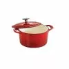 Gourmet 3.5 qt. Round Enameled Cast Iron Dutch Oven in Gradated Red with Lid by Tramontina -Cookware Sales Shop gradated red tramontina dutch ovens 80131 046ds 64 1000