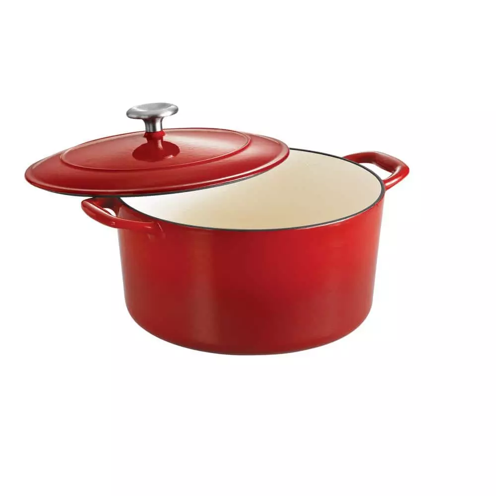 Gourmet 6.5 qt. Round Enameled Cast Iron Dutch Oven in Gradated Red with Lid by Tramontina 3 Gourmet 6.5 qt. Round Enameled Cast Iron Dutch Oven in Gradated Red with Lid by Tramontina