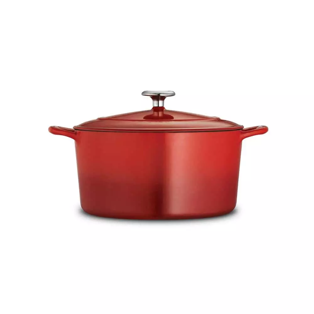 Gourmet 6.5 qt. Round Enameled Cast Iron Dutch Oven in Gradated Red with Lid by Tramontina 4 Gourmet 6.5 qt. Round Enameled Cast Iron Dutch Oven in Gradated Red with Lid by Tramontina - Image 2