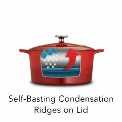 Gourmet 6.5 qt. Round Enameled Cast Iron Dutch Oven in Gradated Red with Lid by Tramontina 15 Gourmet 6.5 qt. Round Enameled Cast Iron Dutch Oven in Gradated Red with Lid by Tramontina -Cookware Sales Shop gradated red tramontina dutch ovens 80131 048ds fa 1000