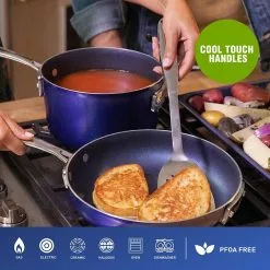 Classic Blue 5 qt. Aluminum Ultra-Durable Nonstick Diamond Infused Coating Stock Pot with Glass Lid by Granite Stone Diamond -Cookware Sales Shop granite stone diamond stock pots 7502 fa 1000