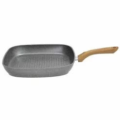 Stone & Wood 11 in. Aluminum Nonstick Grill Pan in Granite by Tognana