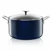 5 qt. Round Navy Aluminum Nonstick Ultra-Durable Mineral and Diamond Coating Gradient Brasier Stock Pot with Lid by GRANITESTONE -Cookware Sales Shop granitestone braisers 7504 64 1000