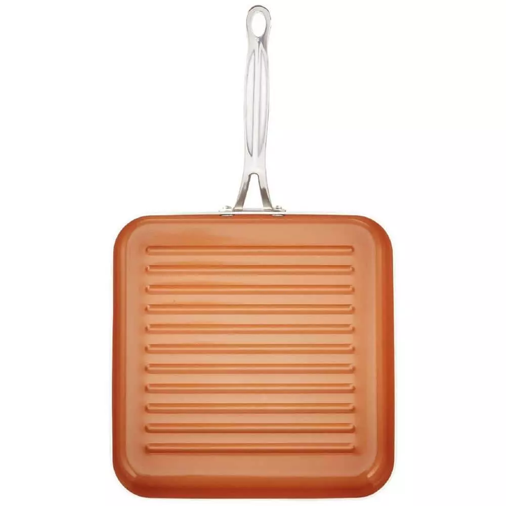 10.5 in. Aluminum Ti-Ceramic Non-Stick Square Grill Pan by Gotham Steel 4 10.5 in. Aluminum Ti-Ceramic Non-Stick Square Grill Pan by Gotham Steel - Image 2