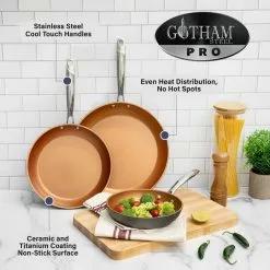 Professional 13-Piece Hard Anodized Aluminum Ti-Ceramic Nonstick Cookware Set by Gotham Steel -Cookware Sales Shop graphite gotham steel pot pan sets 1838 1f 1000