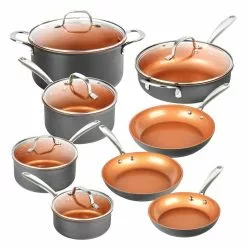 Professional 13-Piece Hard Anodized Aluminum Ti-Ceramic Nonstick Cookware Set by Gotham Steel