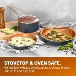 10- Piece Aluminum Ti-Ceramic Nonstick Coating Cookware Set with Utensils by Gotham Steel -Cookware Sales Shop graphite gotham steel pot pan sets 7151 fa 1000