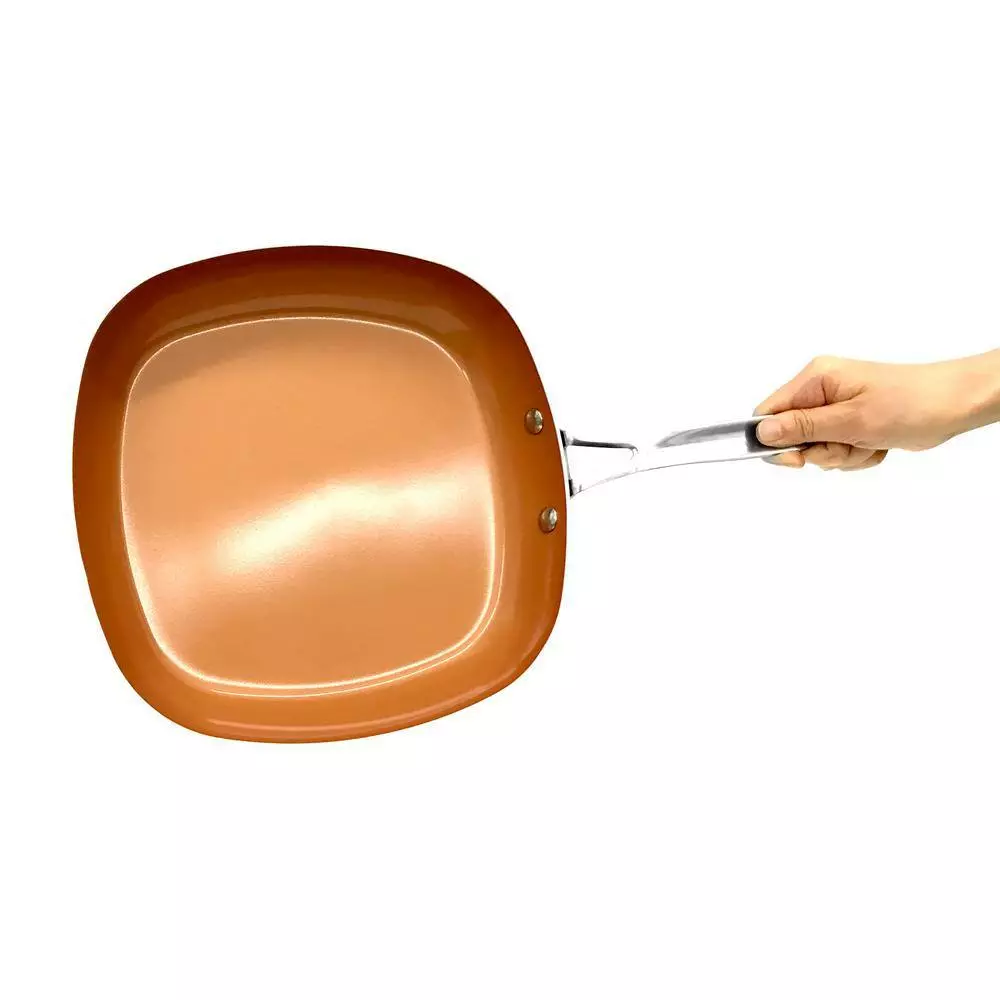 12 in. Aluminum Ti-Ceramic Non-Stick Shallow Square Fry Pan by Gotham Steel 5 12 in. Aluminum Ti-Ceramic Non-Stick Shallow Square Fry Pan by Gotham Steel - Image 3