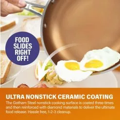 Professional 3-Piece Aluminum Ti-Ceramic Nonstick Coating Frying Pan Set in Charcoal (8 in., 10 in., and 12 in.) by Gotham Steel -Cookware Sales Shop graphite gotham steel skillets 7770 44 1000