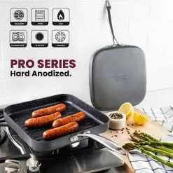 Professional 2-Piece 10.5 in. Hard-Anodized Aluminum Ultimate Nonstick Diamond Infused Grill and Griddle Pans Set by Granite Stone Diamond 13 Professional 2-Piece 10.5 in. Hard-Anodized Aluminum Ultimate Nonstick Diamond Infused Grill and Griddle Pans Set by Granite Stone Diamond -Cookware Sales Shop graphite granite stone diamond grill pans 7925 44 1000