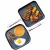 Professional 2-Piece 10.5 in. Hard-Anodized Aluminum Ultimate Nonstick Diamond Infused Grill and Griddle Pans Set by Granite Stone Diamond