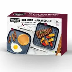Professional 2-Piece 10.5 in. Hard-Anodized Aluminum Ultimate Nonstick Diamond Infused Grill and Griddle Pans Set by Granite Stone Diamond 15 Professional 2-Piece 10.5 in. Hard-Anodized Aluminum Ultimate Nonstick Diamond Infused Grill and Griddle Pans Set by Granite Stone Diamond -Cookware Sales Shop graphite granite stone diamond grill pans 7925 76 1000