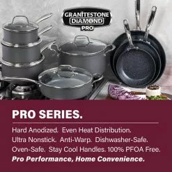 Professional 13-Piece Aluminum Hard Anodized Diamond and Mineral Coating Nonstick Premium Cookware Set by GRANITESTONE -Cookware Sales Shop graphite granitestone pot pan sets 2831 c3 1000