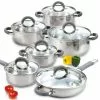 12-Piece Stainless Steel Cookware Set in Gray and Stainless Steel by Cook N Home 1 12-Piece Stainless Steel Cookware Set in Gray and Stainless Steel by Cook N Home -Cookware Sales Shop gray and stainless steel cook n home pot pan sets 02410 64 1000