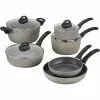 Parma 10-Piece Aluminum Ceramic Nonstick Cookware Set in Gray by Ballarini 1 Parma 10-Piece Aluminum Ceramic Nonstick Cookware Set in Gray by Ballarini -Cookware Sales Shop gray ballarini pot pan sets 75001 652 64 1000
