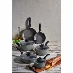 Parma 10-Piece Aluminum Ceramic Nonstick Cookware Set in Gray by Ballarini -Cookware Sales Shop gray ballarini pot pan sets 75001 652 d4 1000