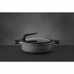 GEM Stay Cool 4.1 qt. Cast Aluminum Nonstick Saute Pan in Gray with Glass Lid by BergHOFF -Cookware Sales Shop gray berghoff saute pans 2307424 31 1000