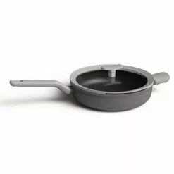Leo 3.1 qt. Aluminum Nonstick Saute Pan in Grey with Glass Lid by BergHOFF