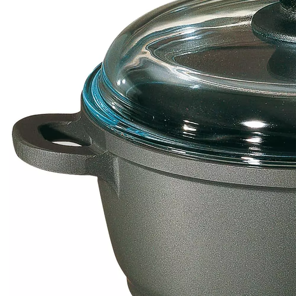 Tradition 2.5 qt. Round Cast Aluminum Nonstick Dutch Oven in Gray with Glass Lid by Berndes 4 Tradition 2.5 qt. Round Cast Aluminum Nonstick Dutch Oven in Gray with Glass Lid by Berndes - Image 2