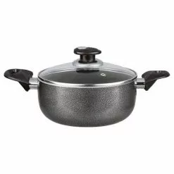2 qt. Round Aluminum Dutch Oven in Gray with Lid by Brentwood