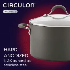 Radiance 10-Piece Hard-Anodized Aluminum Nonstick Cookware Set in Gray by Circulon 12 Radiance 10-Piece Hard-Anodized Aluminum Nonstick Cookware Set in Gray by Circulon -Cookware Sales Shop gray circulon pot pan sets 83903 4f 1000