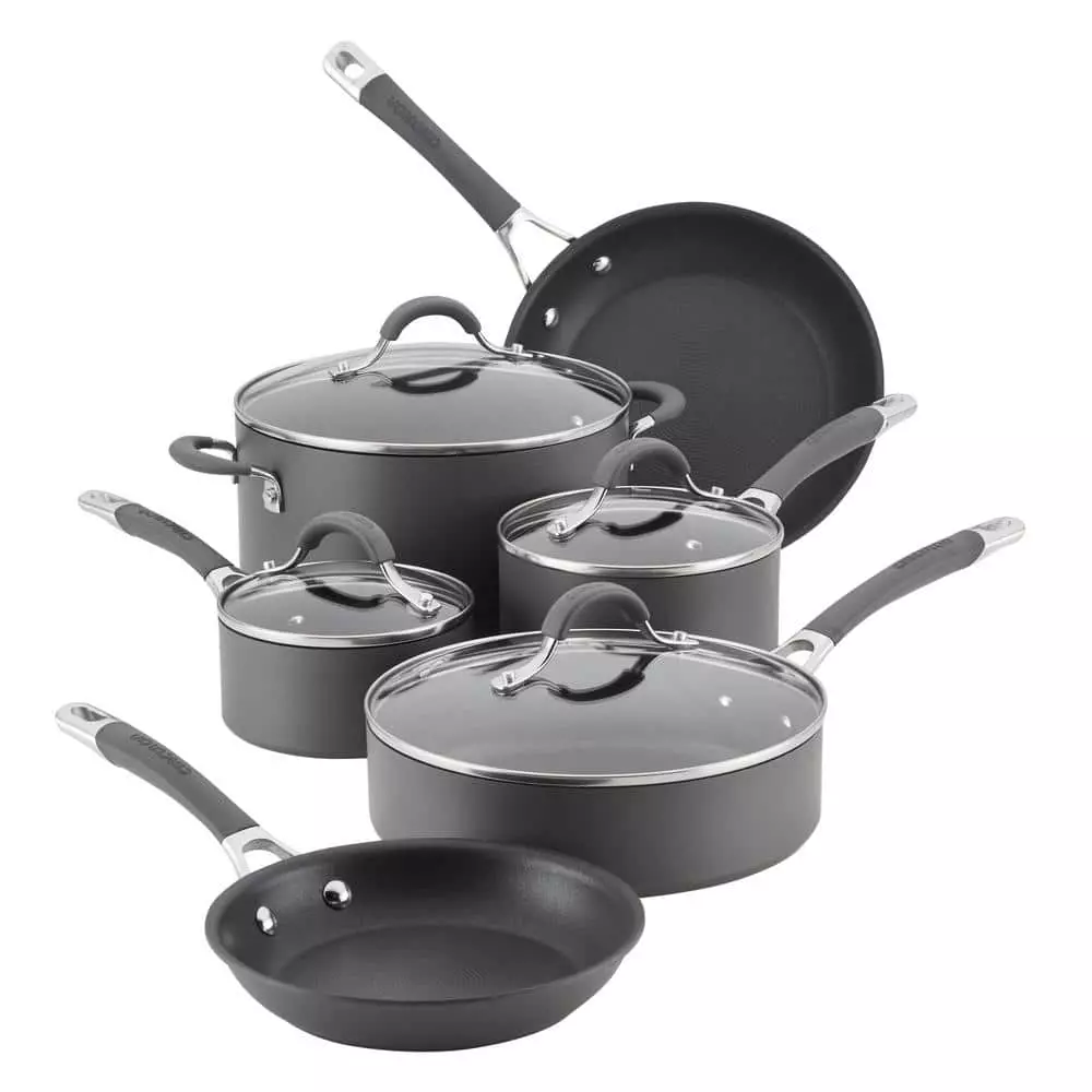 Radiance 10-Piece Hard-Anodized Aluminum Nonstick Cookware Set in Gray by Circulon 3 Radiance 10-Piece Hard-Anodized Aluminum Nonstick Cookware Set in Gray by Circulon