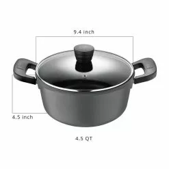 4.5 qt. Cast Aluminum Dutch Oven in Retro Gray with Lid by BERGNER 12 4.5 qt. Cast Aluminum Dutch Oven in Retro Gray with Lid by BERGNER -Cookware Sales Shop gray dutch ovens bgus14007gry c3 1000