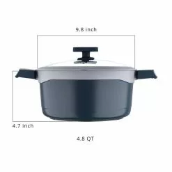 Gastro Ceramic Cast Aluminum 4.8 qt. Dutch Oven with Tempered Glass Lid by MasterPRO 14 Gastro Ceramic Cast Aluminum 4.8 qt. Dutch Oven with Tempered Glass Lid by MasterPRO -Cookware Sales Shop gray dutch ovens mpus14026gry 44 1000