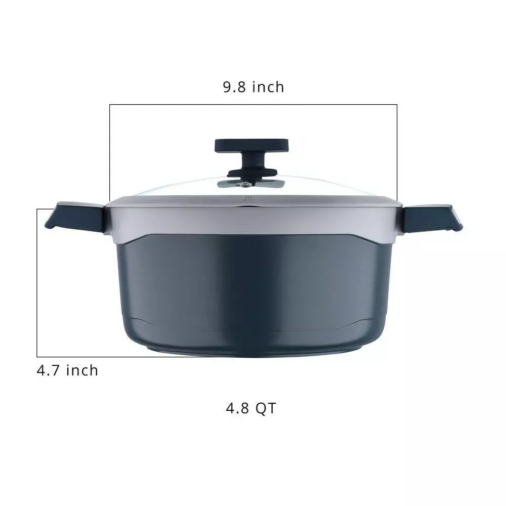 Gastro Ceramic Cast Aluminum 4.8 qt. Dutch Oven with Tempered Glass Lid by MasterPRO 7 Gastro Ceramic Cast Aluminum 4.8 qt. Dutch Oven with Tempered Glass Lid by MasterPRO - Image 5