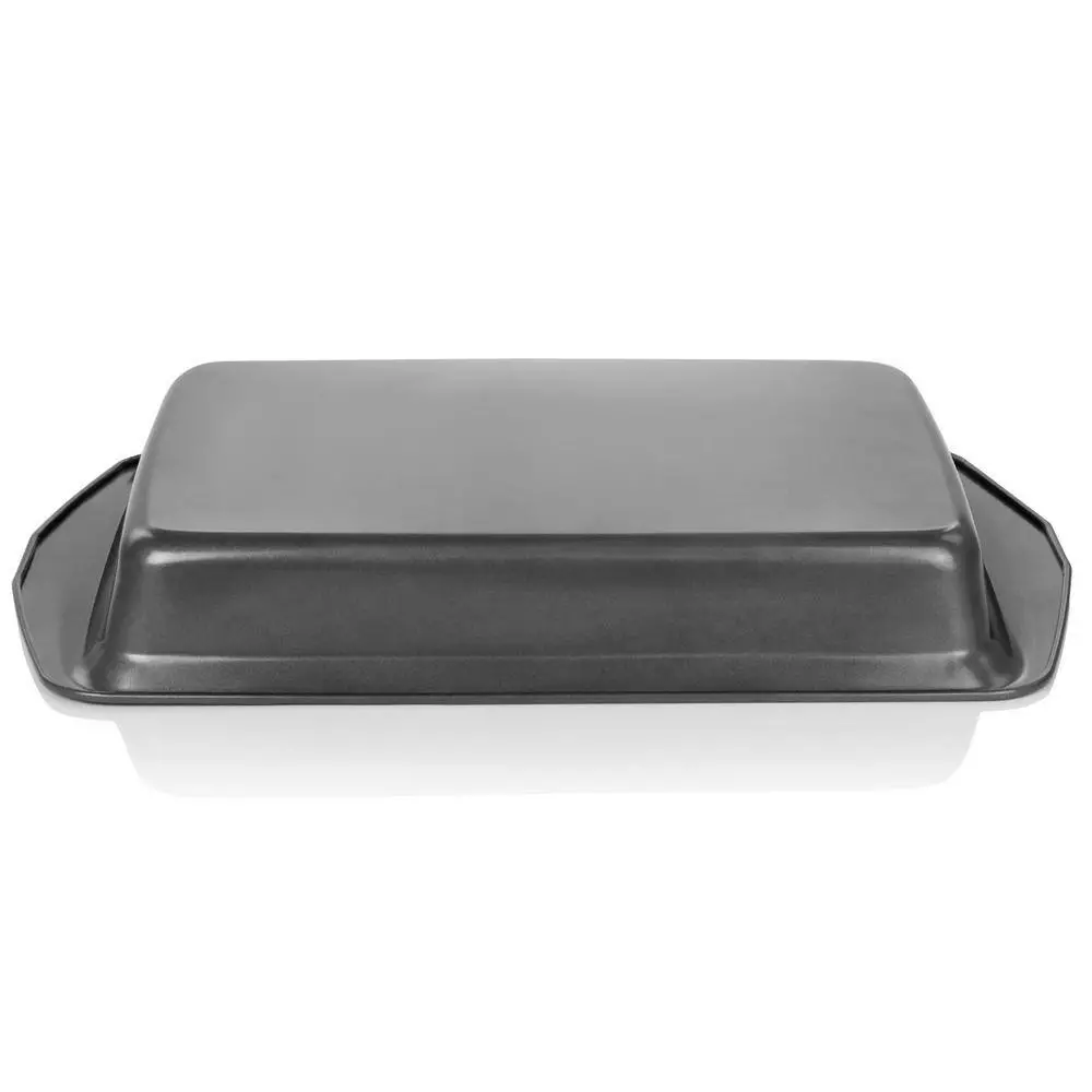 Baker's Friend 16.75 in. 2.6 qt. Gray Nonstick Steel Roasting Pans by Gibson 5 Baker's Friend 16.75 in. 2.6 qt. Gray Nonstick Steel Roasting Pans by Gibson - Image 3