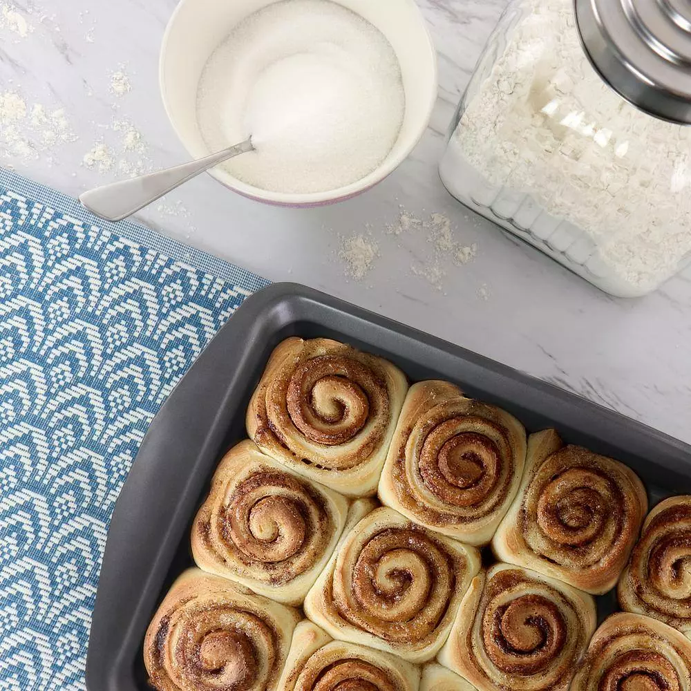 Baker's Friend 16.75 in. 2.6 qt. Gray Nonstick Steel Roasting Pans by Gibson 8 Baker's Friend 16.75 in. 2.6 qt. Gray Nonstick Steel Roasting Pans by Gibson - Image 6