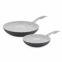 Classic Pro 2-Piece Hard-Anodized Aluminum Ceramic Nonstick Frying Pan Set in Gray by GreenLife