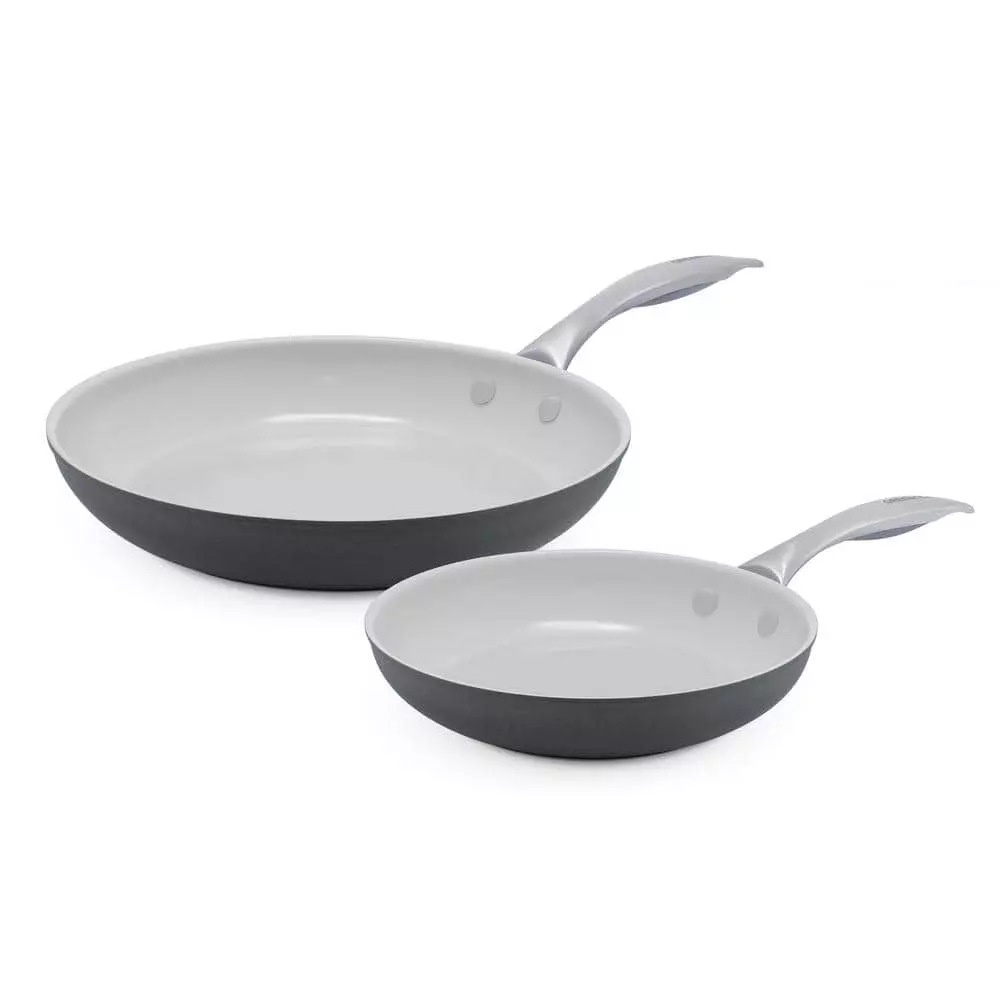 Classic Pro 2-Piece Hard-Anodized Aluminum Ceramic Nonstick Frying Pan Set in Gray by GreenLife 3 Classic Pro 2-Piece Hard-Anodized Aluminum Ceramic Nonstick Frying Pan Set in Gray by GreenLife