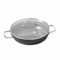 Chatham 11 in. Hard-Anodized Aluminum Ceramic Nonstick Frying Pan in Gray with Glass Lid by GreenPan
